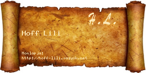 Hoff Lili névjegykártya
